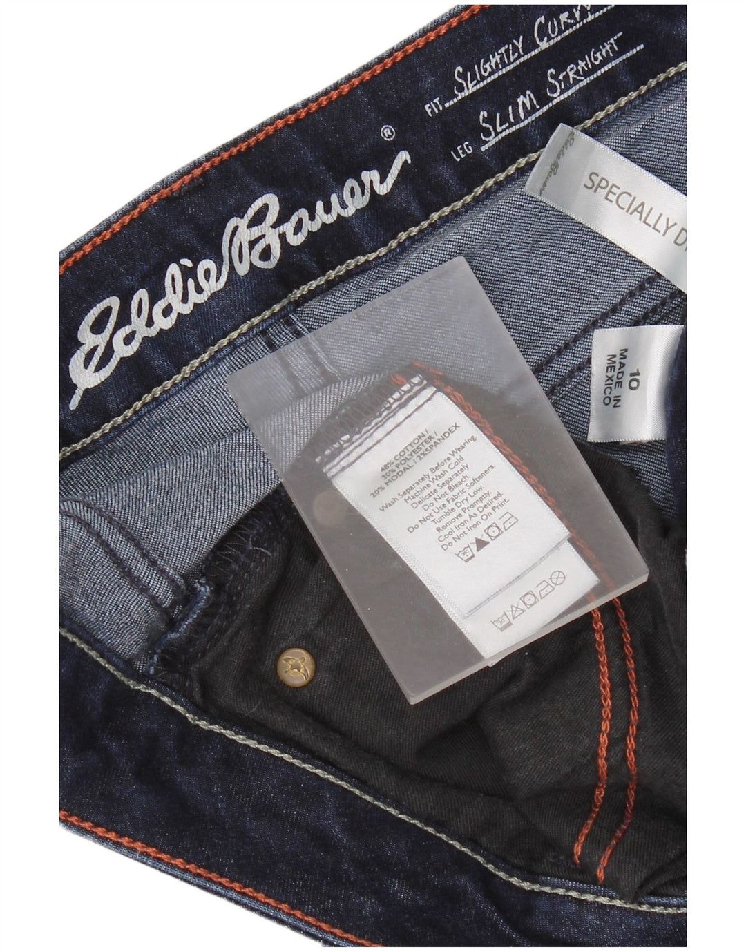 Eddie Bauer Jeans retos femininos US 10 grandes W30 L31 azul marinho