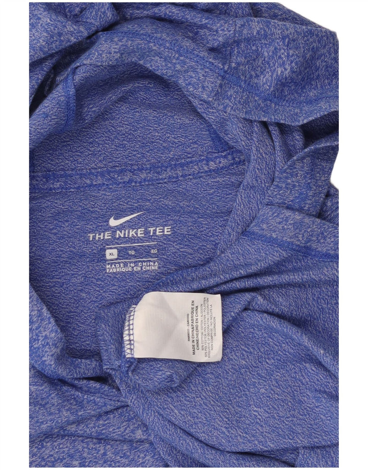 Top masculino com capuz NIKE manga comprida XL azul algodão