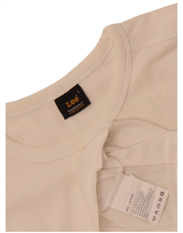 Camiseta feminina Lee UK 14 grande algodão branco