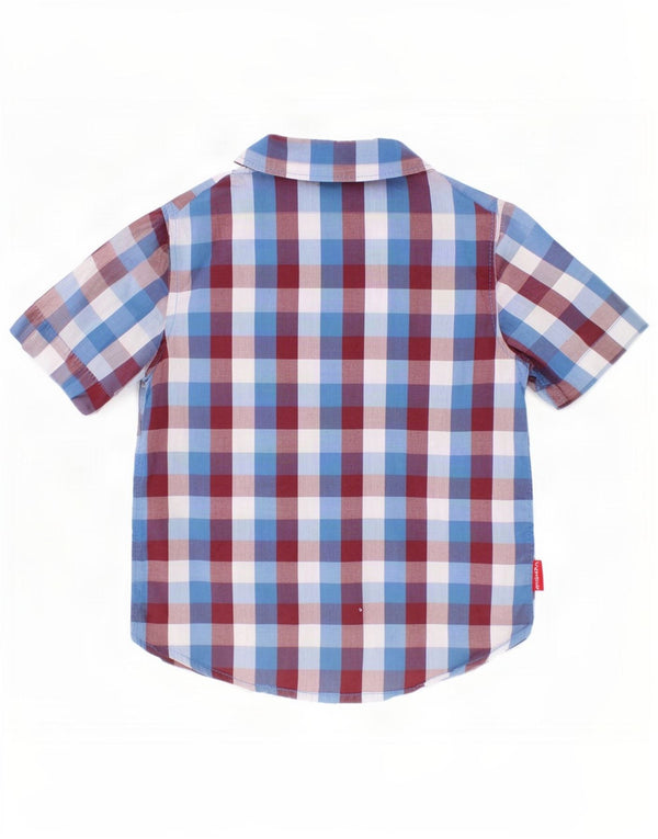 Camisa Wrangler Boys Manga Curta 2-3 Anos Algodão Guingão Multicolorido