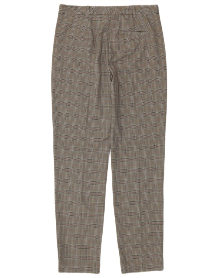 Calça Chino Feminina Marks & Spencer Reino Unido 12 Médio W32 L33 Cinza Houndstooth