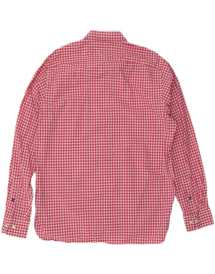 Camisa masculina TOMMY HILFIGER Custom Fit XL algodão guingão rosa
