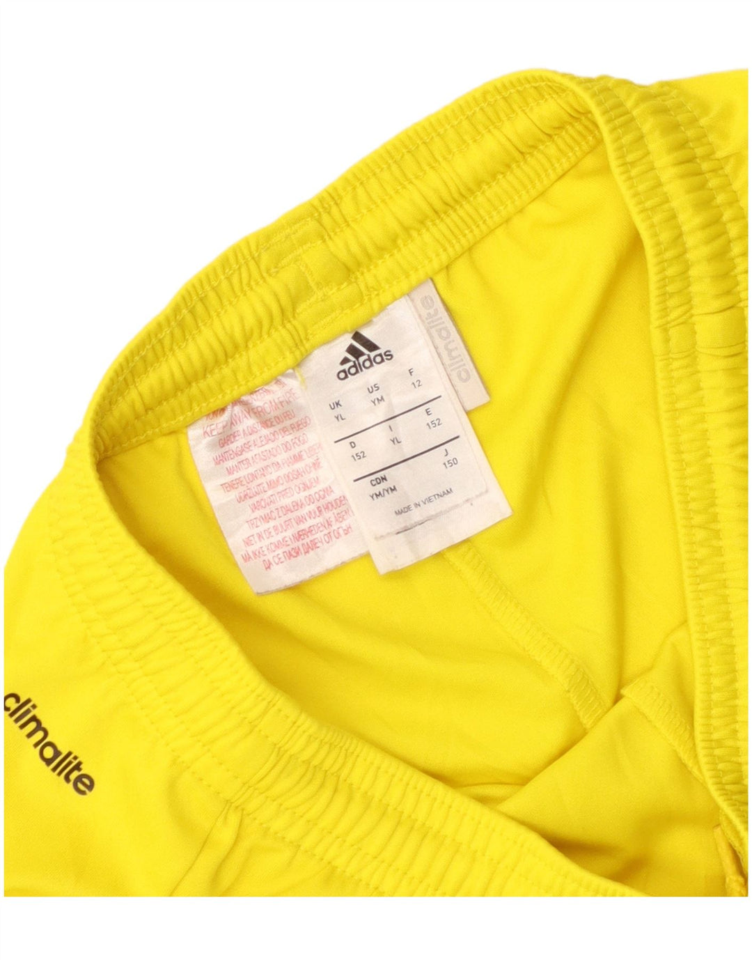 Adidas Meninos Climalite Sport Shorts 11-12 Anos Grande Poliéster Amarelo
