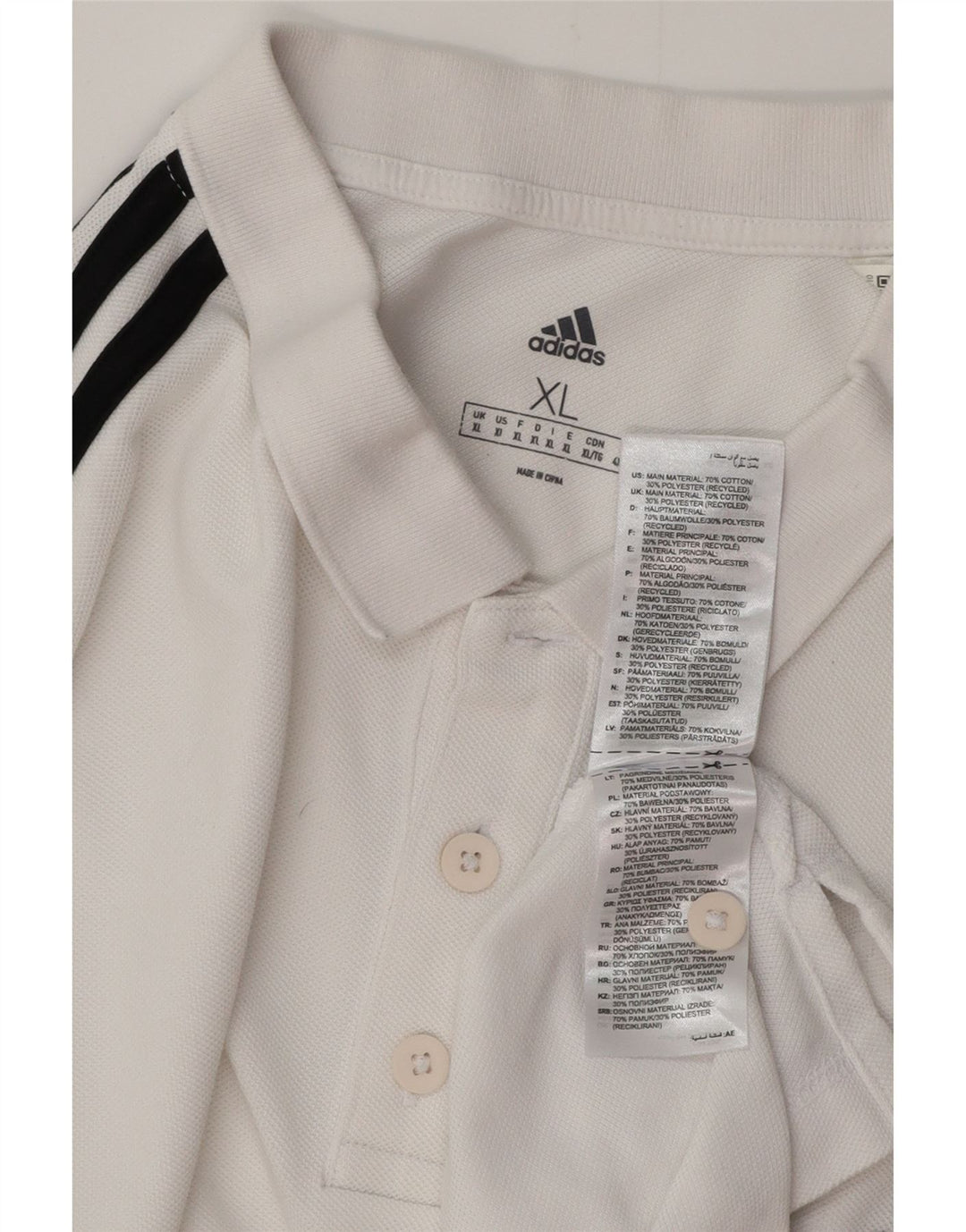 Camisa Polo Masculina Adidas XL Algodão Branco