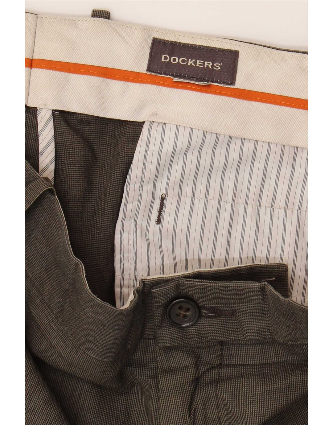 Dockers Calça Chino Masculina Reta W34 L28 Cáqui Xadrez