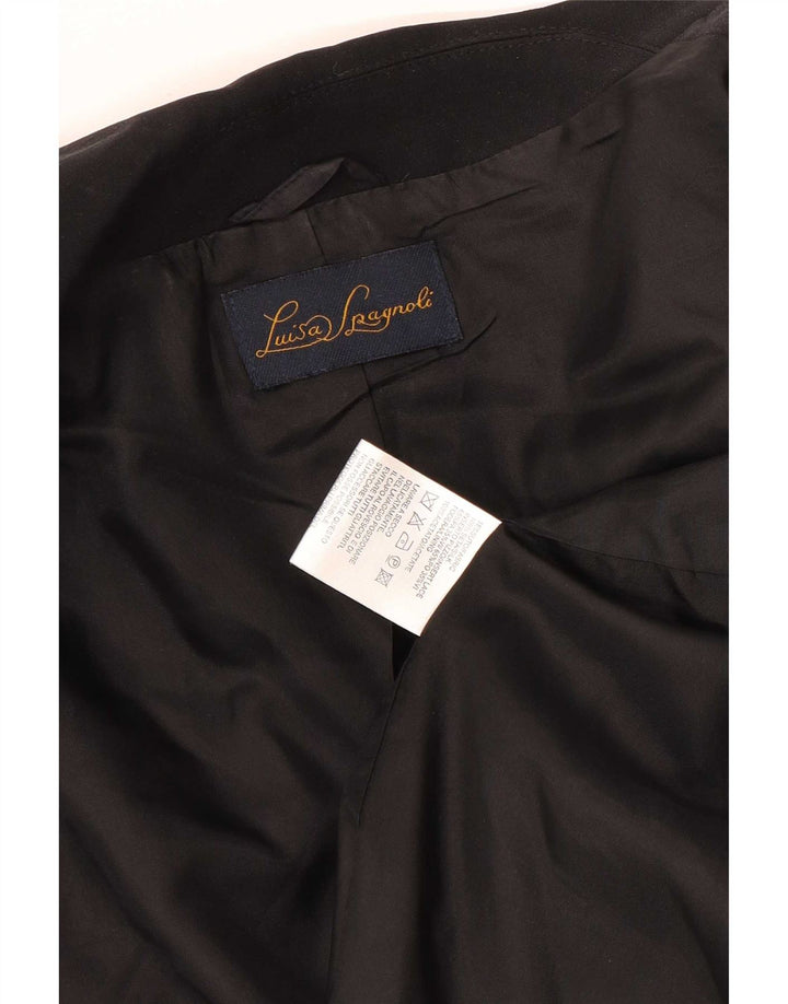 Luisa Spagnoli Blazer feminino UK 18 XL preto seda