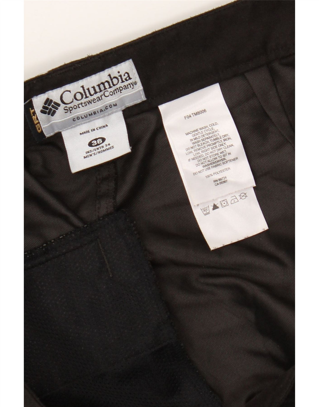 Calça cargo Columbia masculina reta W36 L33 poliéster marrom