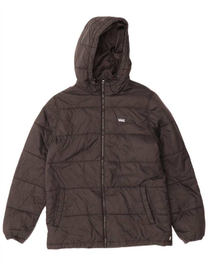 Jaqueta VANS masculina acolchoada com capuz UK 36 pequena preta nylon