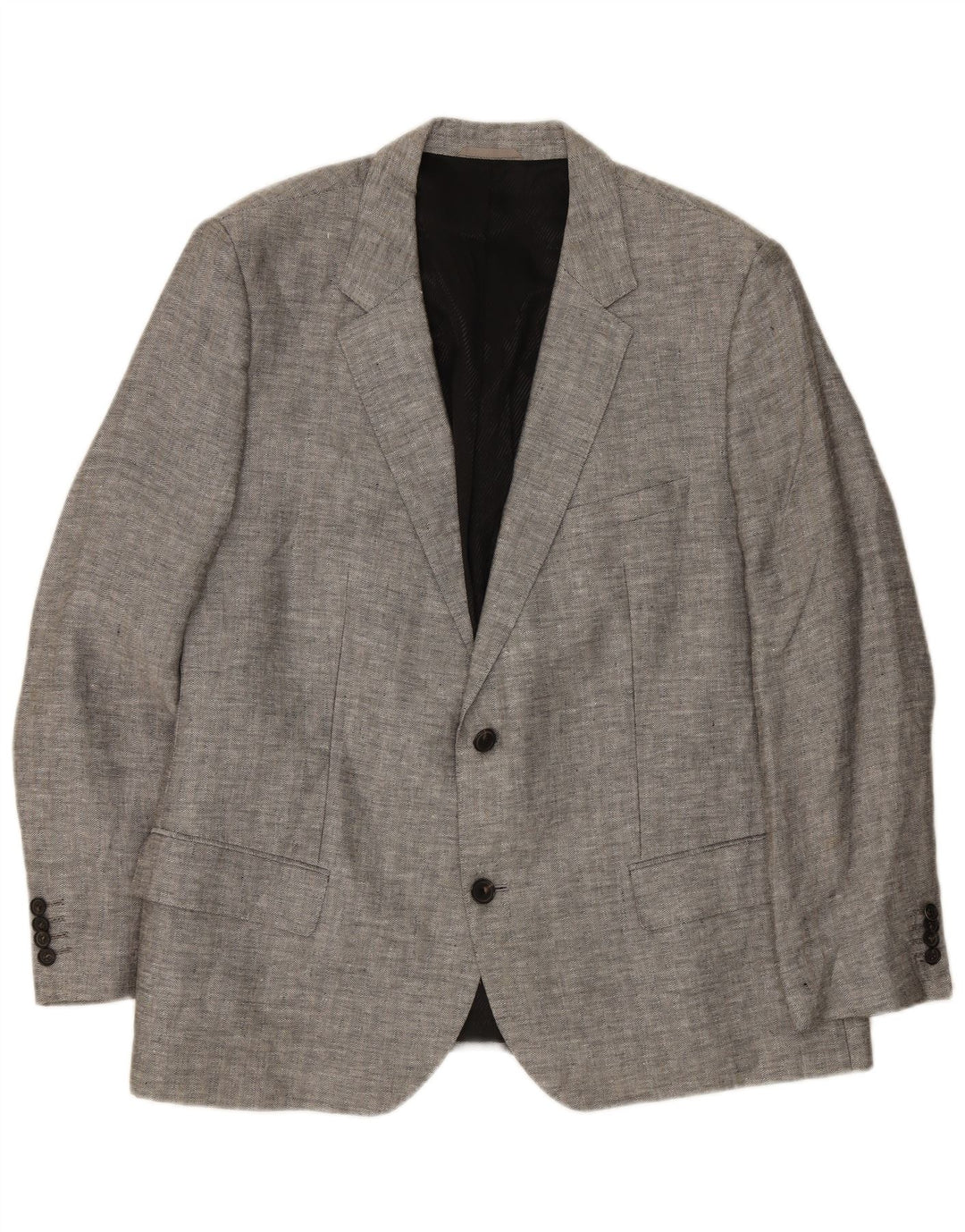 Jaqueta Blazer Masculina Hugo Boss com 2 Botões EU 62 6XL Linho Cinza