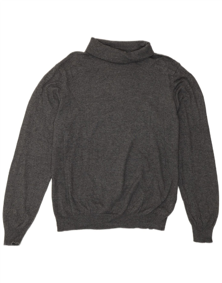 Suéter feminino Marks & Spencer com gola redonda Reino Unido 14 grande cinza