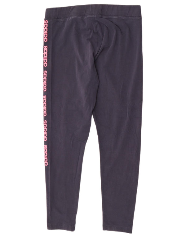 Leggings Adidas Feminino UK 18 XL Azul Marinho Algodão