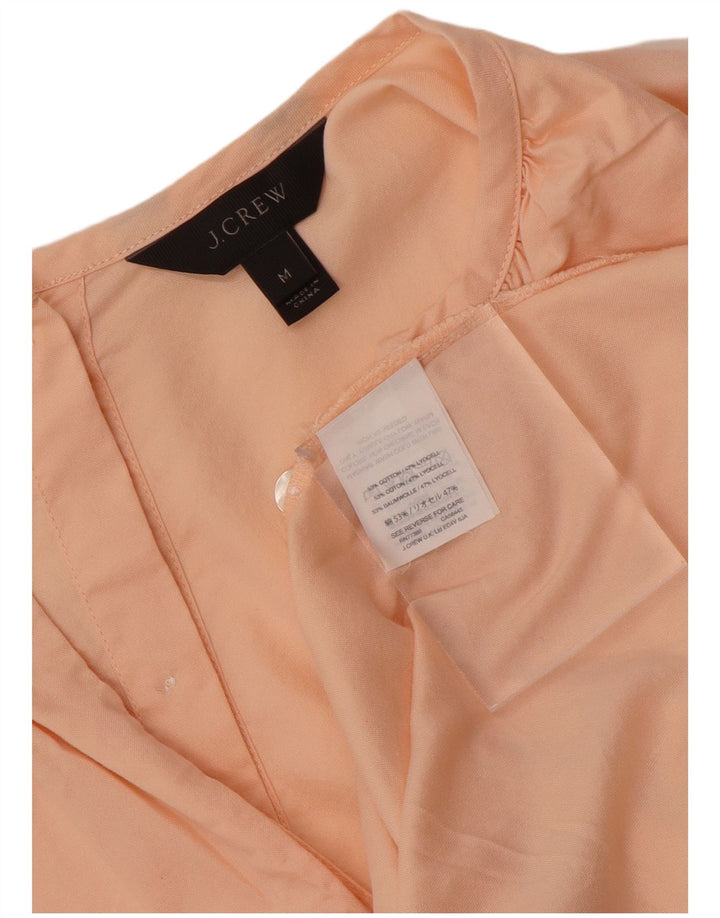 Blusa feminina J. Crew com gravata frontal Reino Unido 14 algodão rosa médio