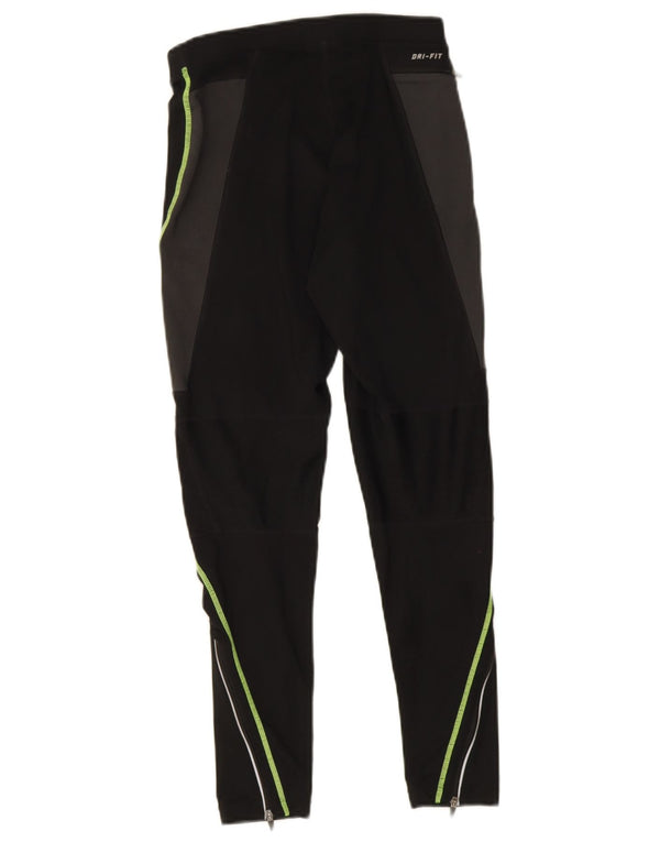 Leggings Nike Dri Fit Femininas UK 10 Pequenas Listradas Pretas Poliéster Esportes