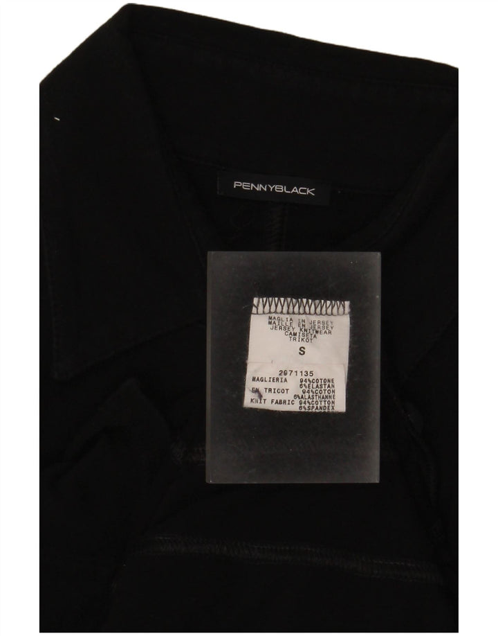 Camisa feminina Penny Black UK 10 pequena algodão preto