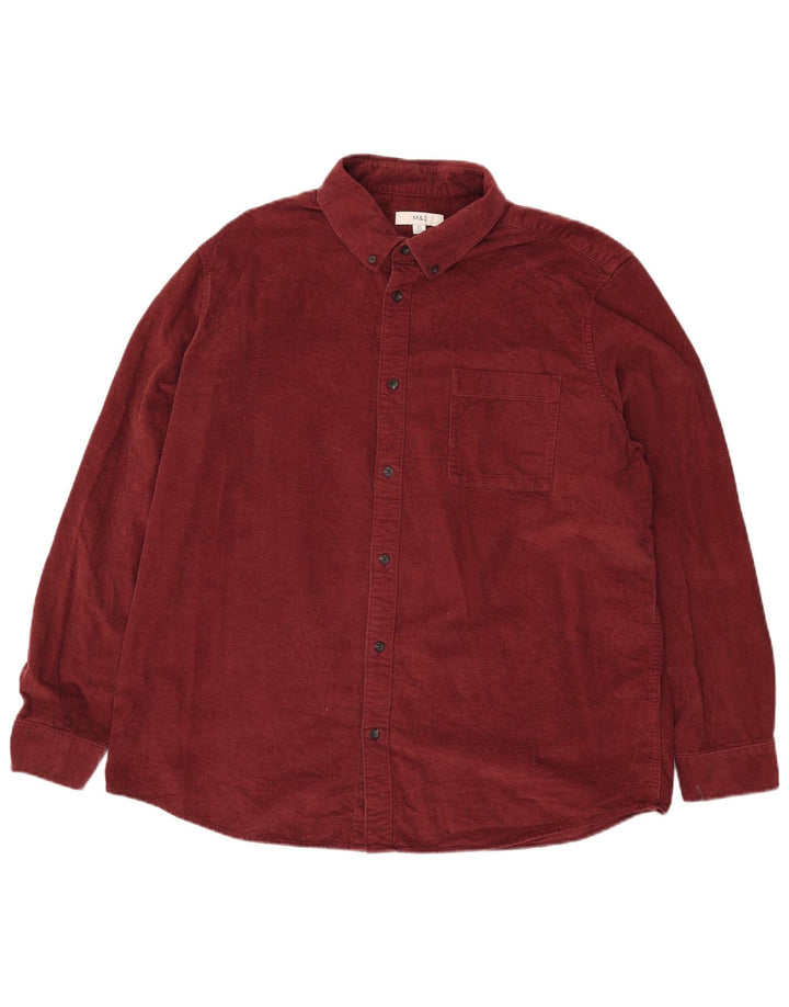 Camisa masculina Marks & Spencer 2XL algodão Borgonha