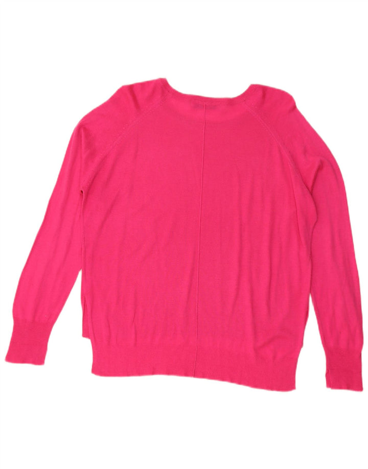 Zara Suéter feminino oversized com gola canoa Reino Unido 14 médio rosa