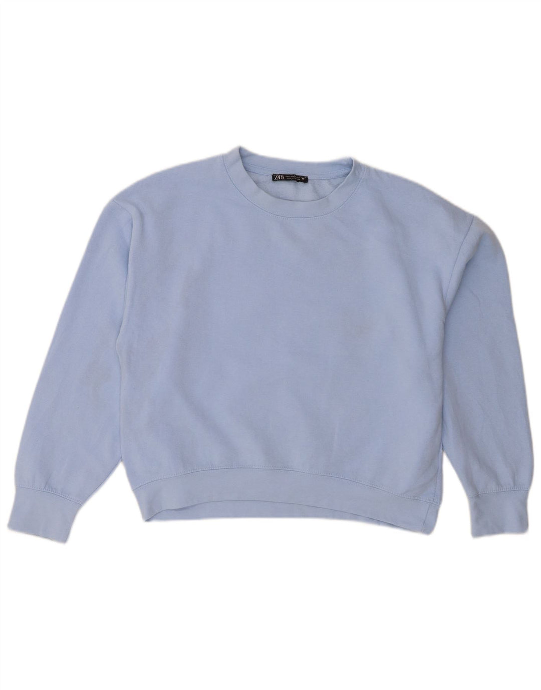 Zara Womens Oversized Sweatshirt Jumper UK 10 Pequeno Azul Poliéster