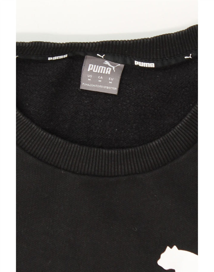 Puma Mens Graphic Moletom Jumper Médio Preto