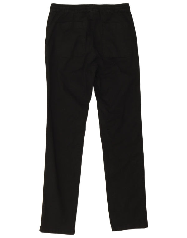 Calça masculina reta casual Marks & Spencer pequena W30 L32 algodão preto