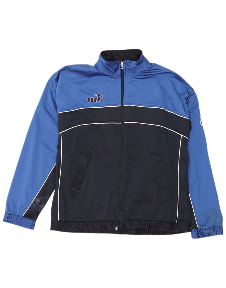 Jaqueta masculina Puma Graphic Tracksuit Top grande bloco colorido azul marinho