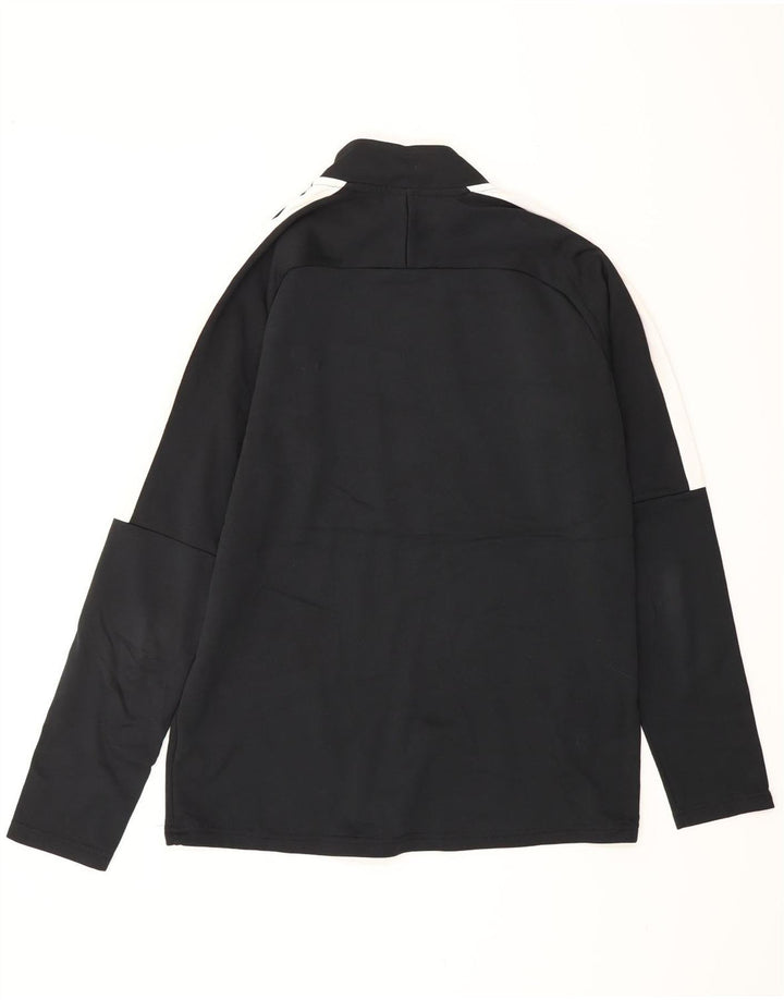 NIKE Masculino Dri Fit Zip Neck Pullover Treino Top Médio Preto Colourblock