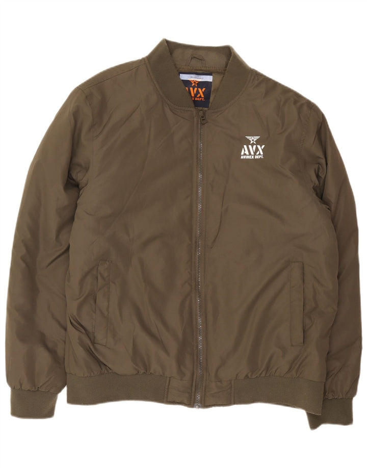 Jaqueta bomber masculina Avirex UK 42 XL cáqui poliéster