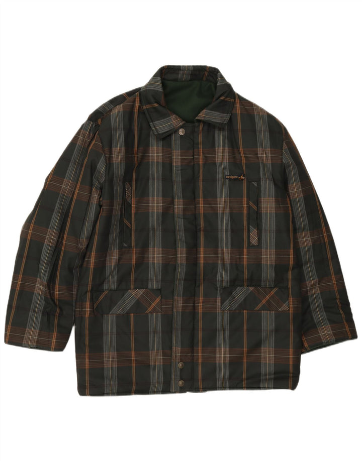 Jaqueta masculina reversível Navigare UK 38 lã verde média