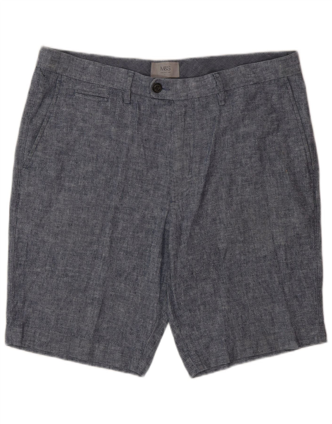 Shorts chino masculino Marks & Spencer W34 grande linho azul