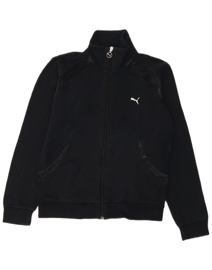 Puma Womens Tracksuit Top Jacket UK 14 Grande Algodão Preto
