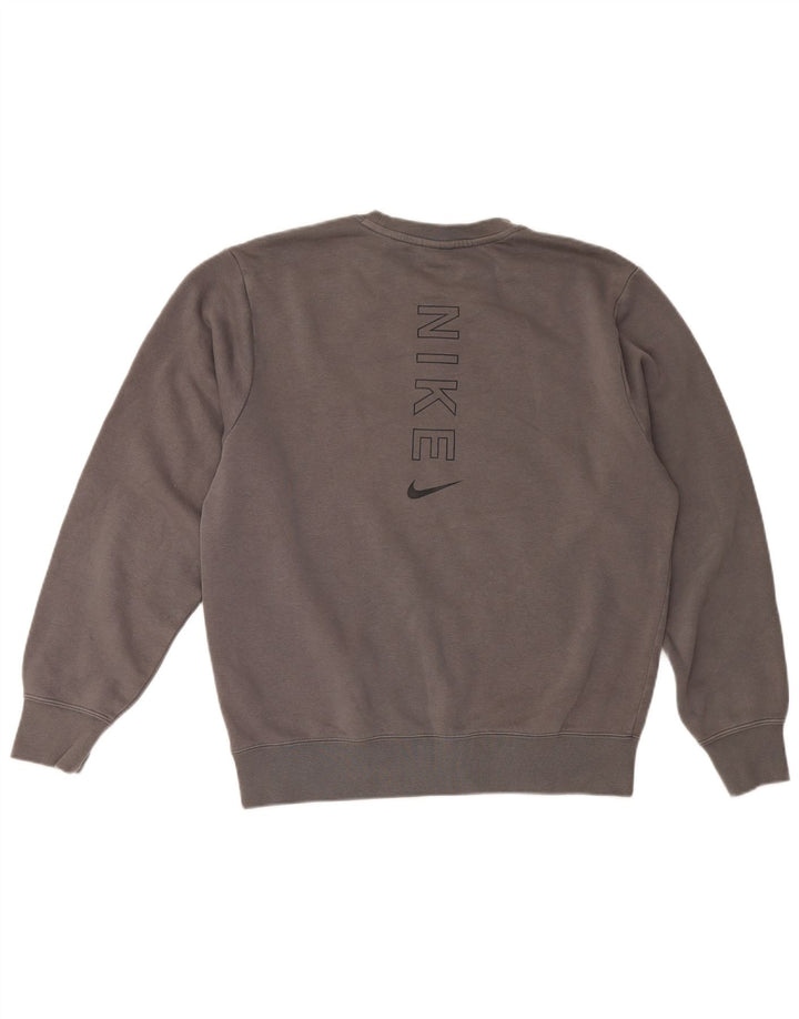 Moletom gráfico masculino Nike Jumper cinza médio algodão colorblock