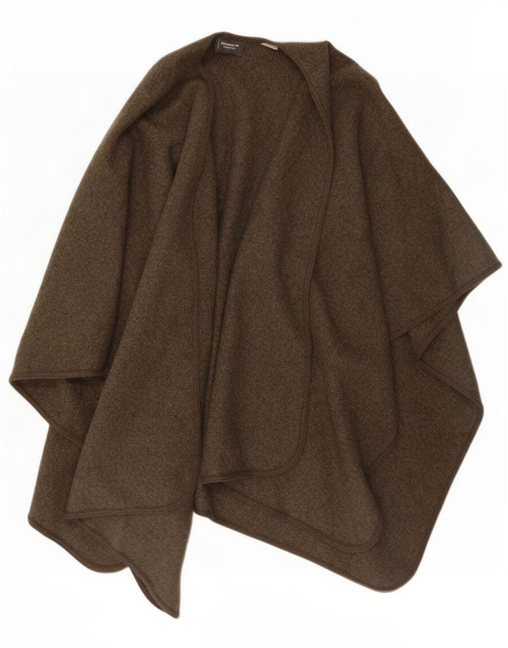 Casaco poncho feminino vintage tamanho único lã virgem cáqui