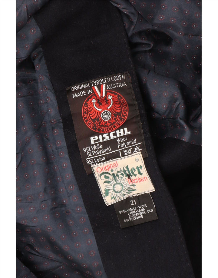 Sobretudo feminino Pischl UK 14 lã azul marinho médio