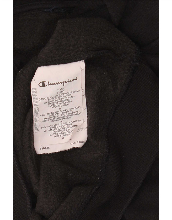 Jumper com capuz gráfico masculino Champion médio algodão preto