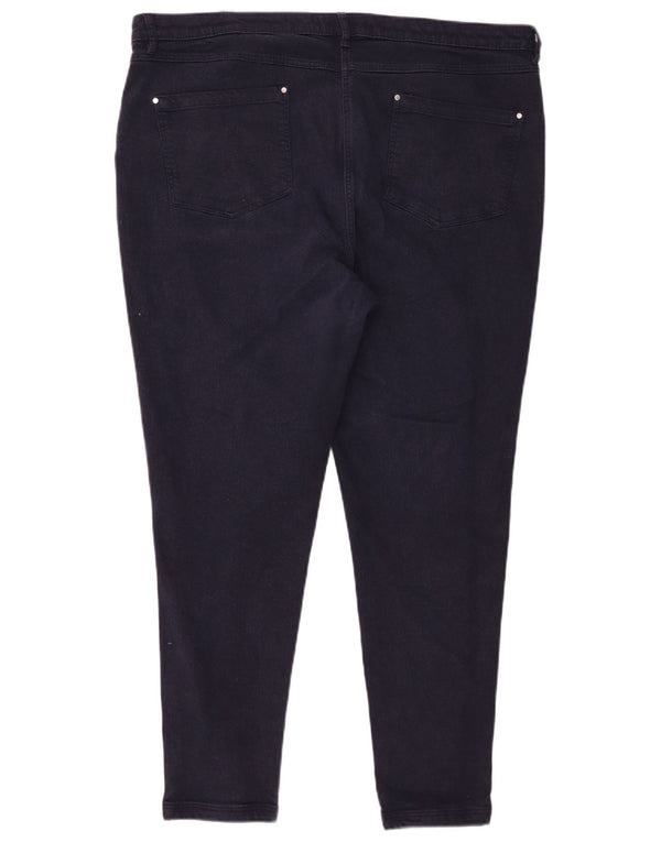 Calça casual feminina Marks & Spencer cônica Reino Unido 20 2XL W40 L27 azul marinho