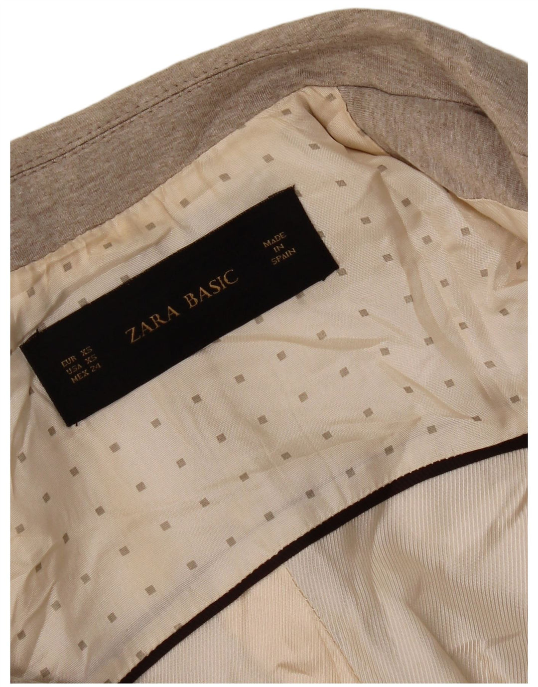 Jaqueta blazer feminina Zara com 1 botão Reino Unido 6 XS bege