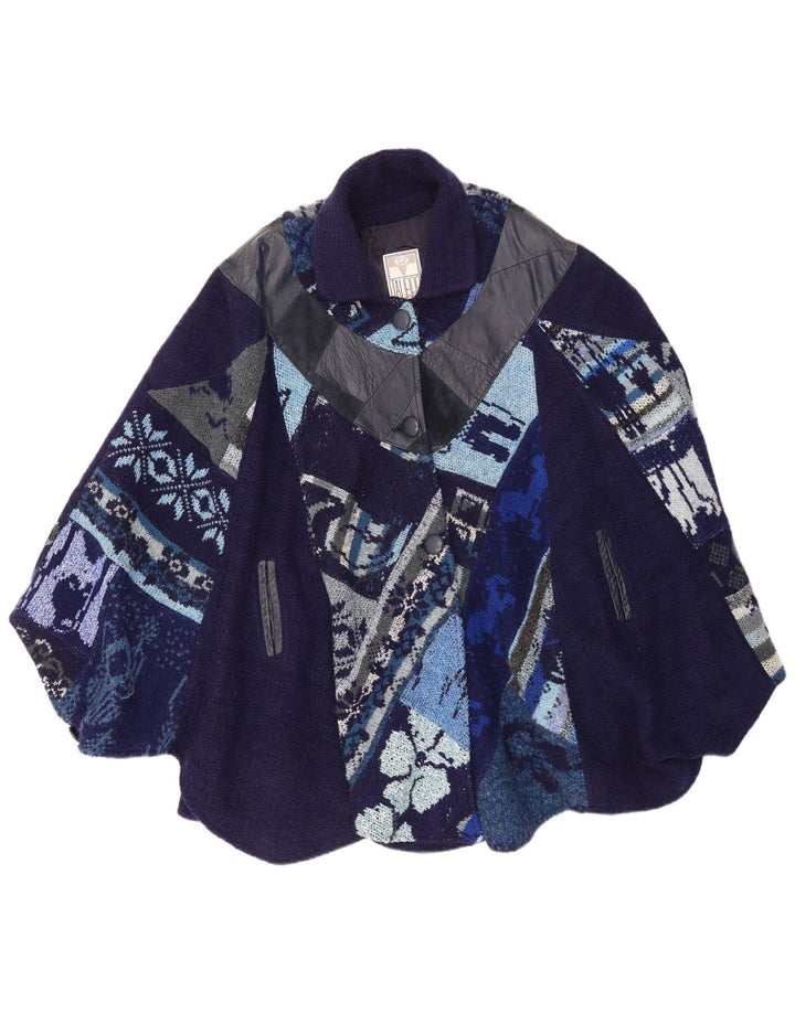 Casaco feminino Tauros Creation tamanho único azul marinho Fair Isle