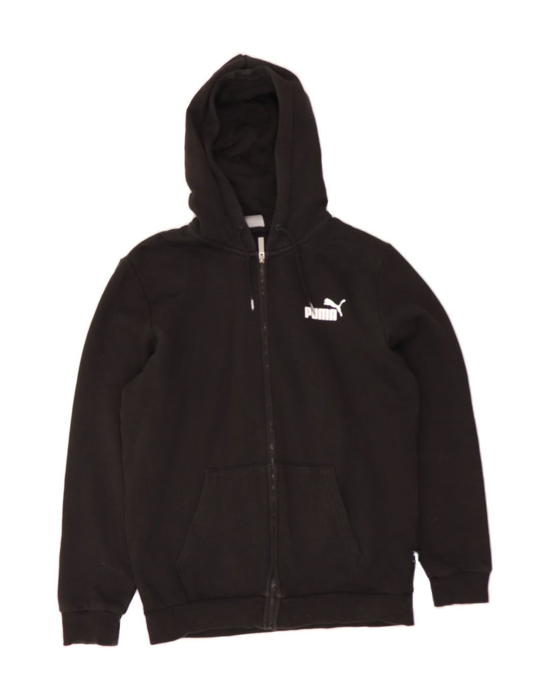 PUMA Mens Zip Hoodie Sweater Small Black Cotton Vintage Puma and Second-Hand Puma from Messina Hembry 
