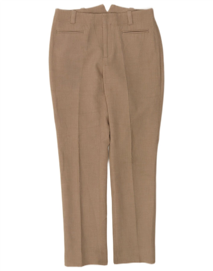 Calça feminina Zara de terno reto UE 38 pequeno W28 L29 poliéster cinza