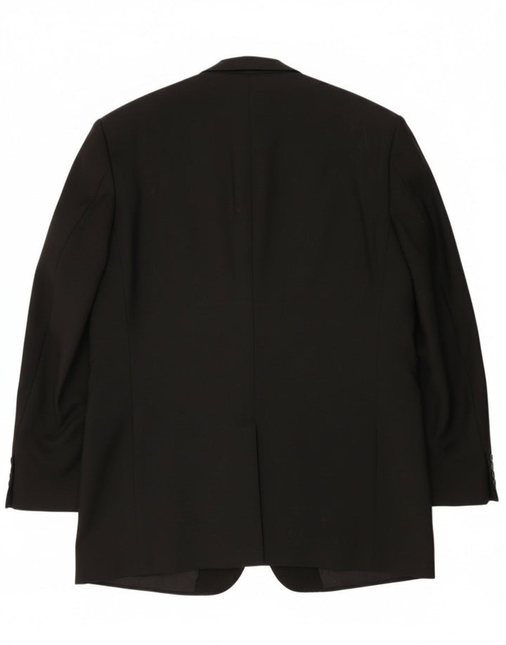 Jaqueta blazer masculina Mario Zegna com 1 botão IT 50 grande lã colorblock preta