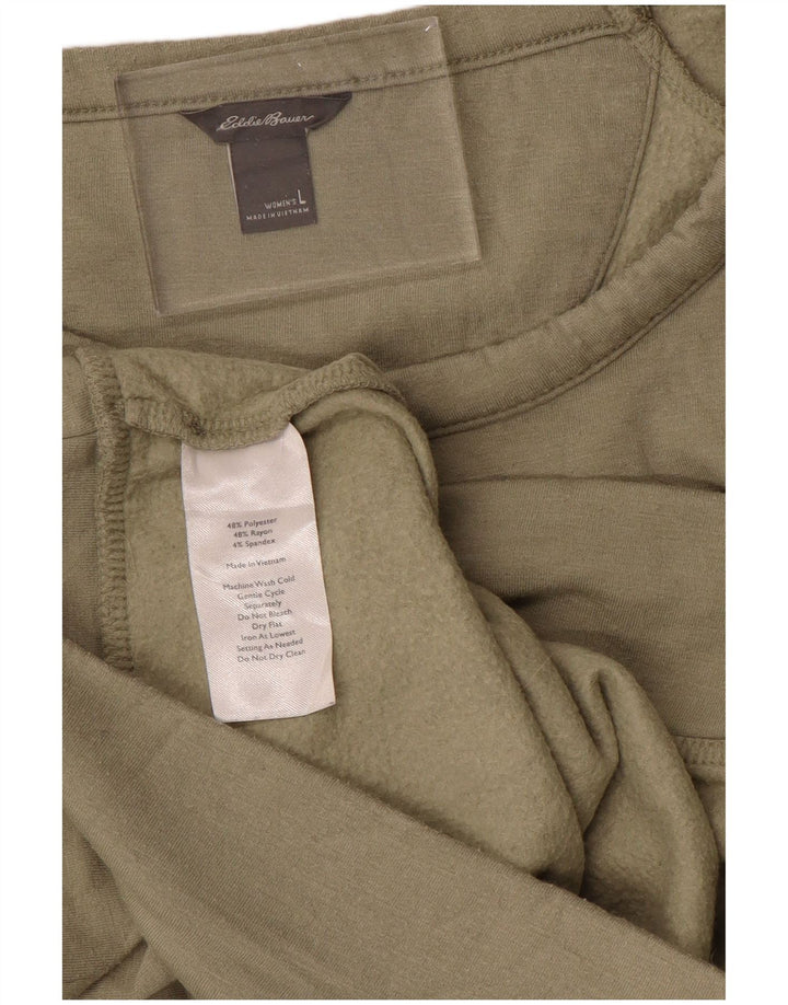 EDDIE BAUER Suéter feminino UK 16 grande poliéster cáqui