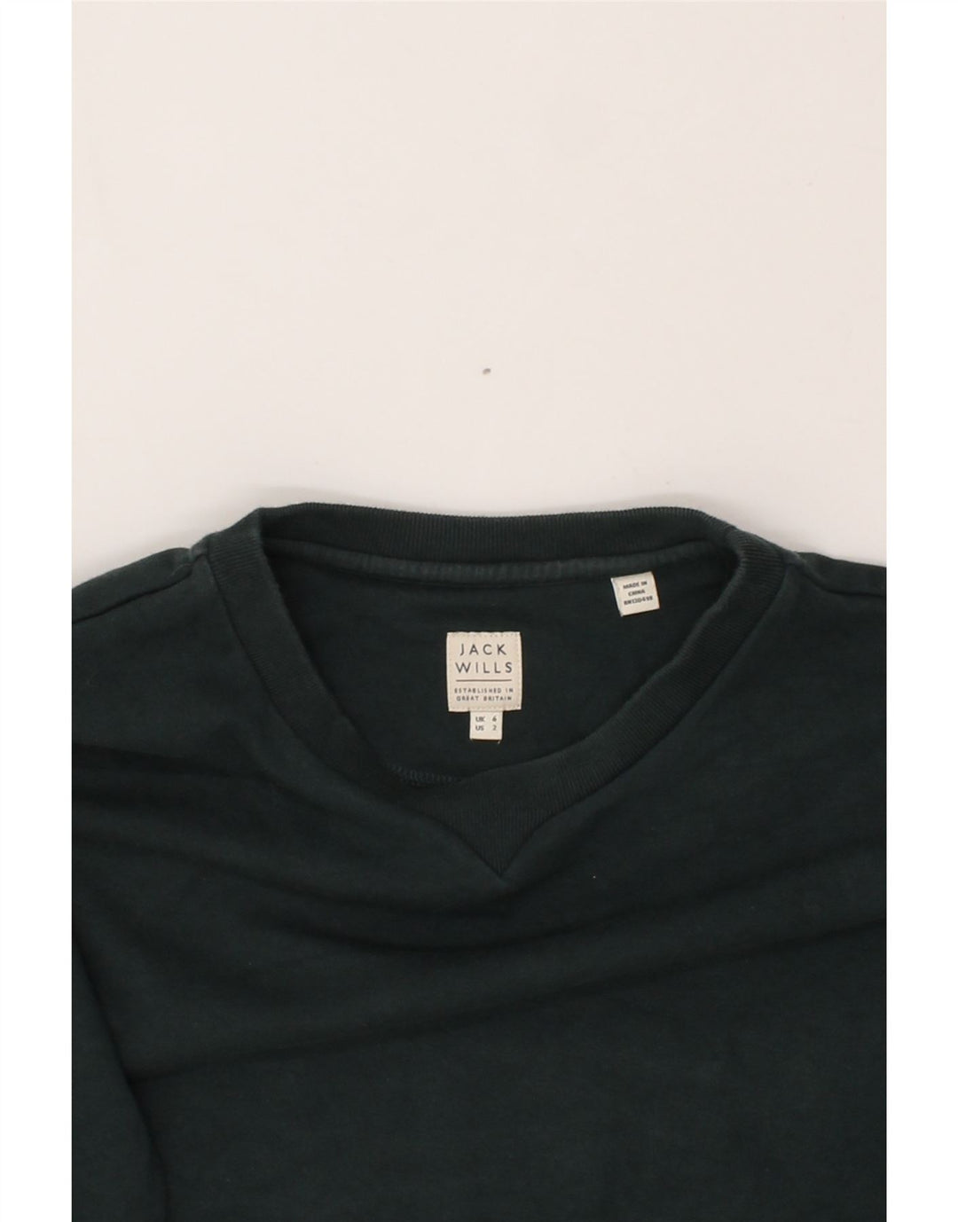 JACK WILLS Womens Oversized Sweatshirt Jumper UK 6 XS Green Cotton Vintage Jack Wills and Second-Hand Jack Wills from Messina Hembry 