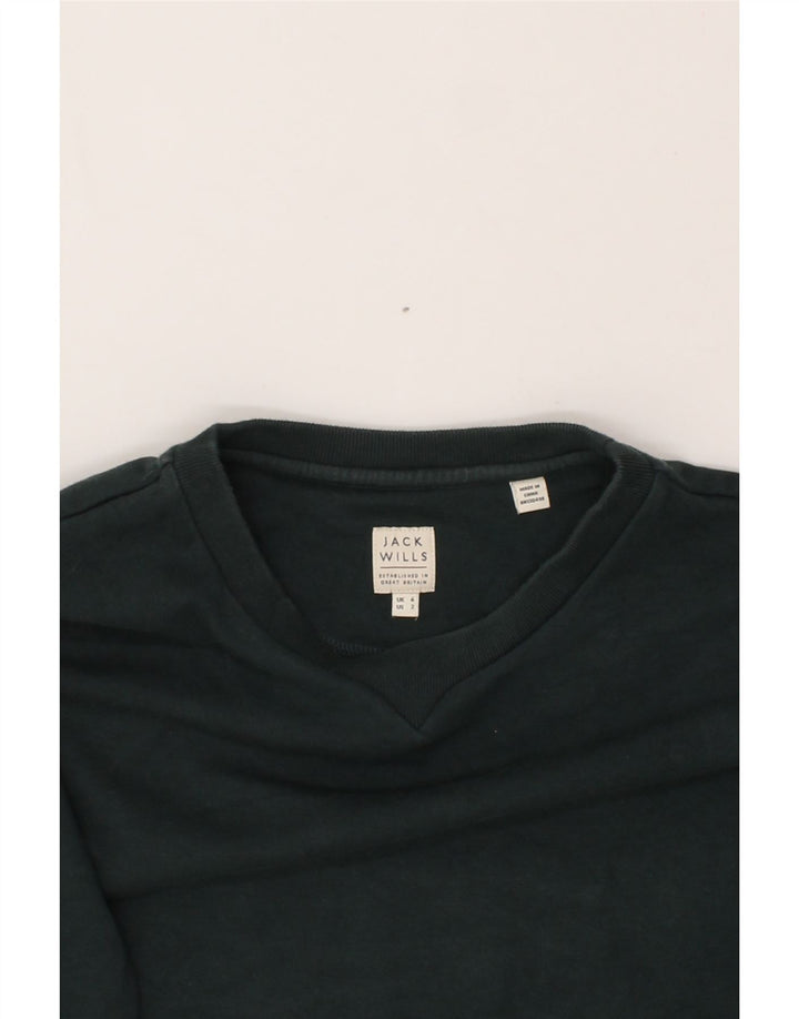 JACK WILLS Womens Oversized Sweatshirt Jumper UK 6 XS Green Cotton Vintage Jack Wills and Second-Hand Jack Wills from Messina Hembry 