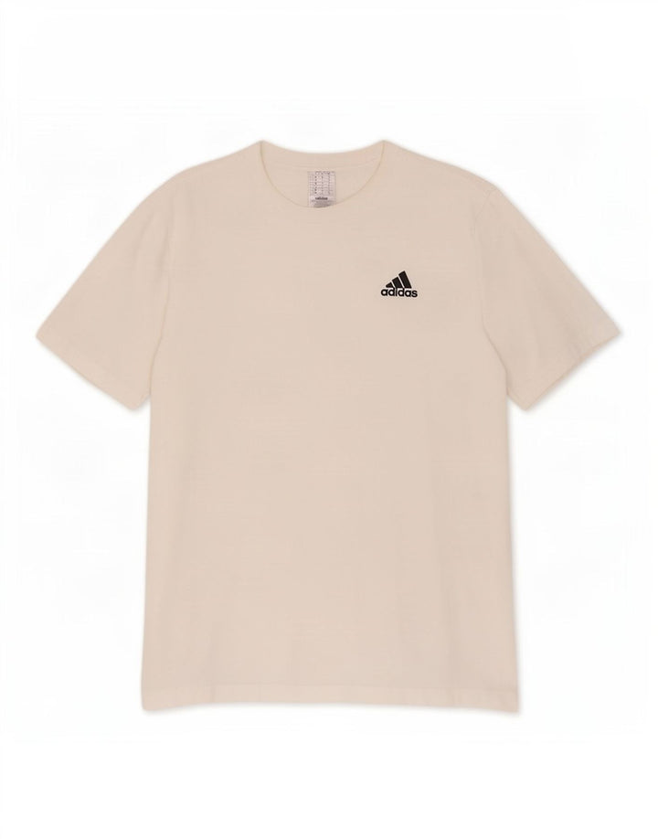 Adidas Mens Camiseta Top Grande Algodão Branco