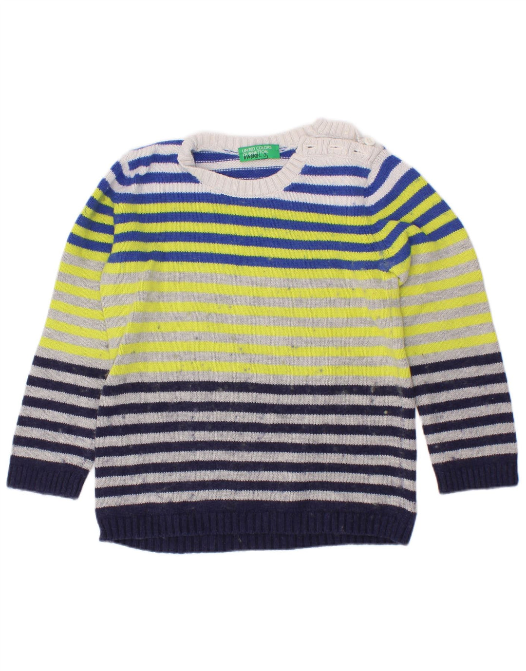 Suéter Benetton Boys com gola canoa 3-4 anos listrado multicolorido
