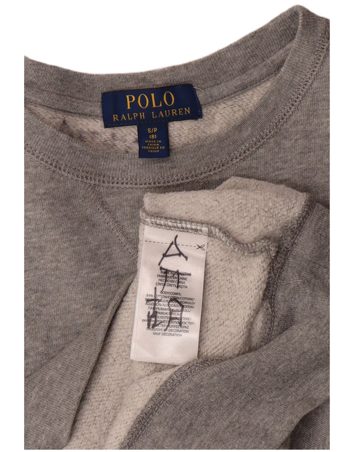 Polo Ralph Lauren Meninos Moletom Jumper 7-8 Anos Pequeno Algodão Cinza