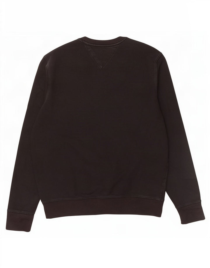 Tommy Hilfiger moletom gráfico masculino jumper médio algodão preto