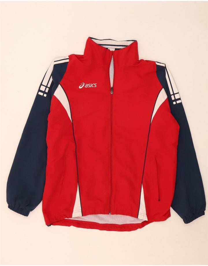 Jaqueta Asics Masculina Treino Top Grande Poliéster Colorblock Vermelho