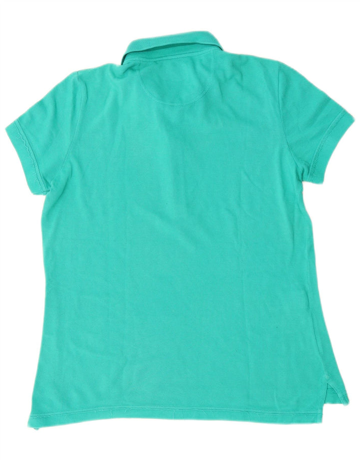 Camisa polo feminina LACOSTE tamanho 42 grande algodão turquesa