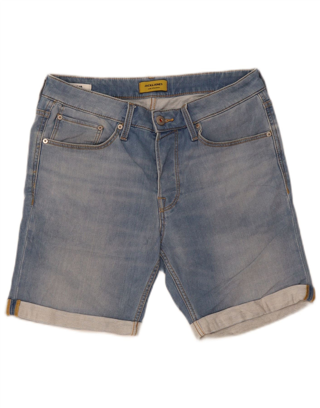 Shorts jeans masculino regular Jack & Jones médio W32 algodão azul