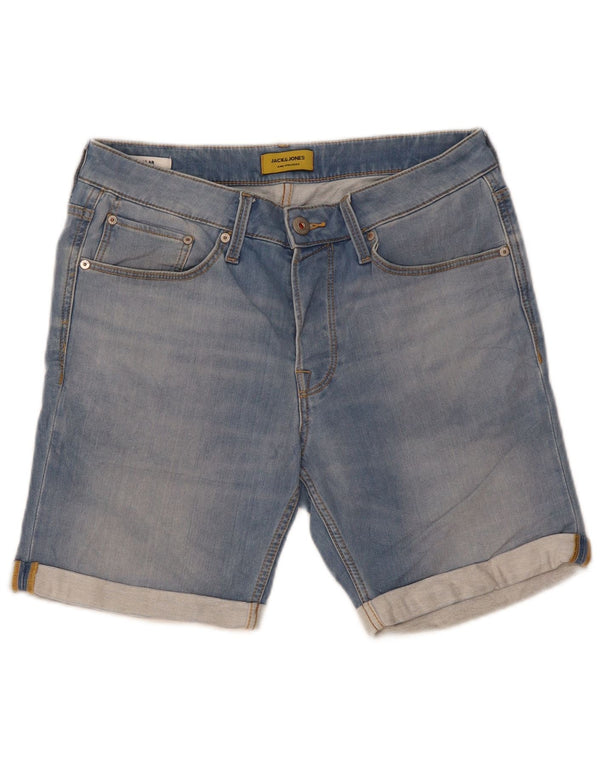 Shorts jeans masculino regular Jack & Jones médio W32 algodão azul